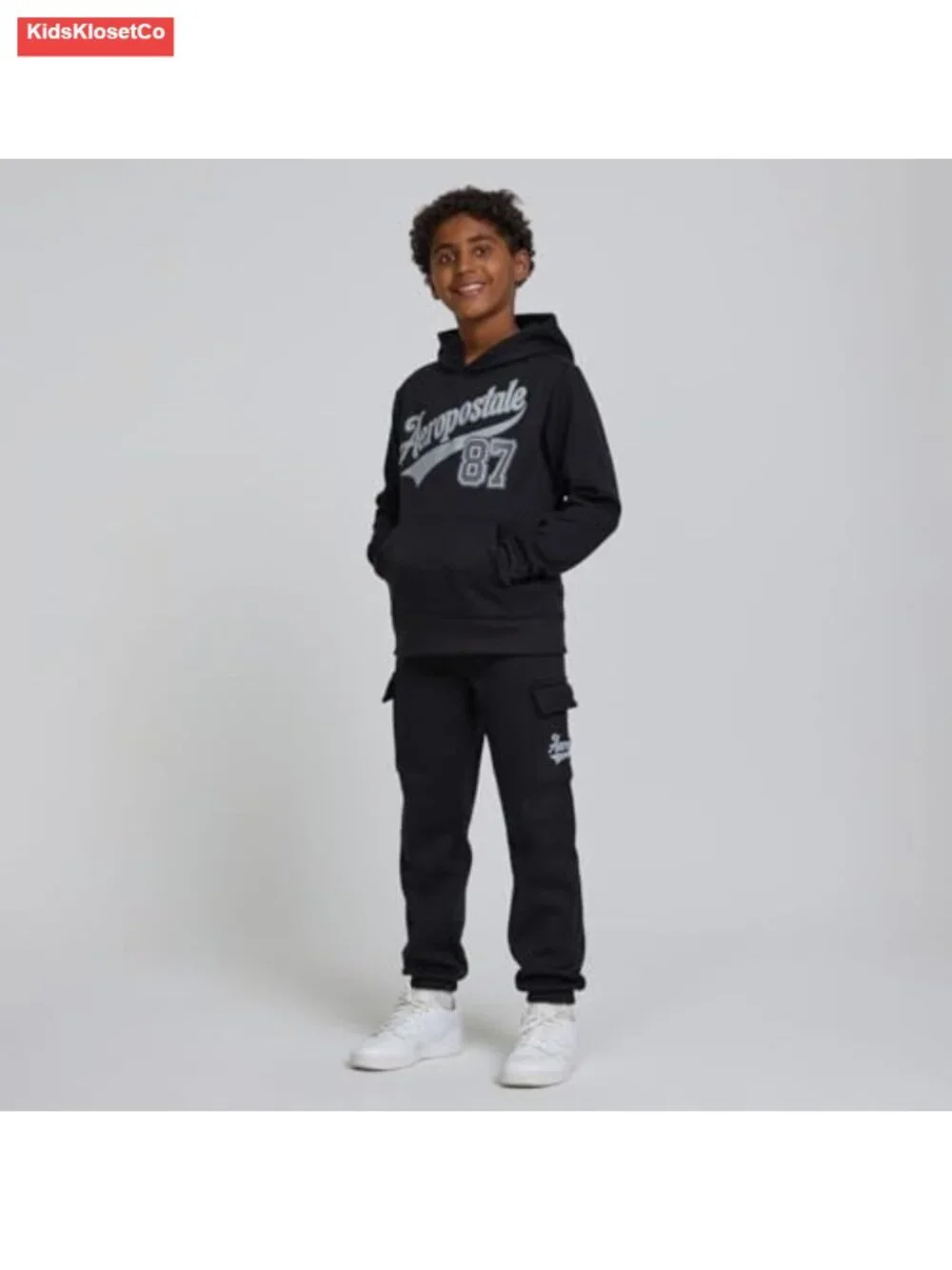 Boys 3-Piece Outfit Set: Fleece Hoodie, Cargo Sweatpants, T-Shirt